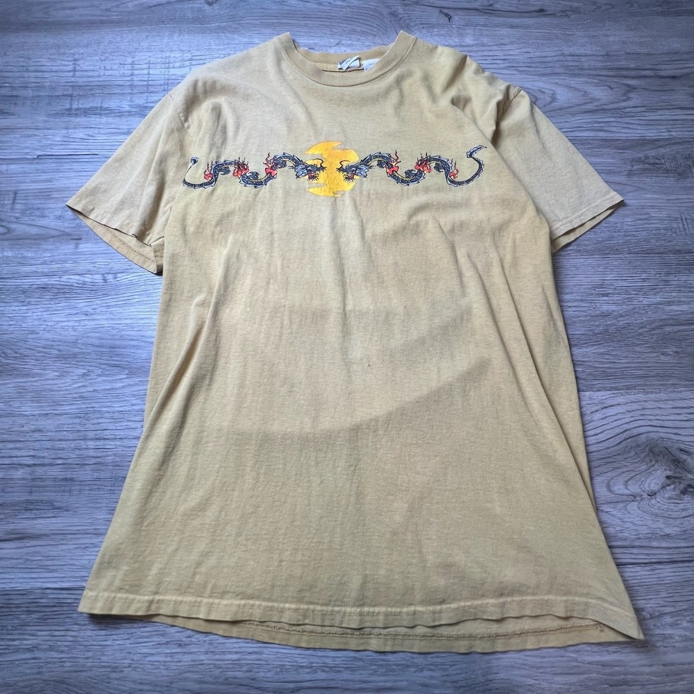 Utility‎ Dragon Graphic T-Shirt Mens Large Yellow Vintage 90s Y2K Streetwear Tee